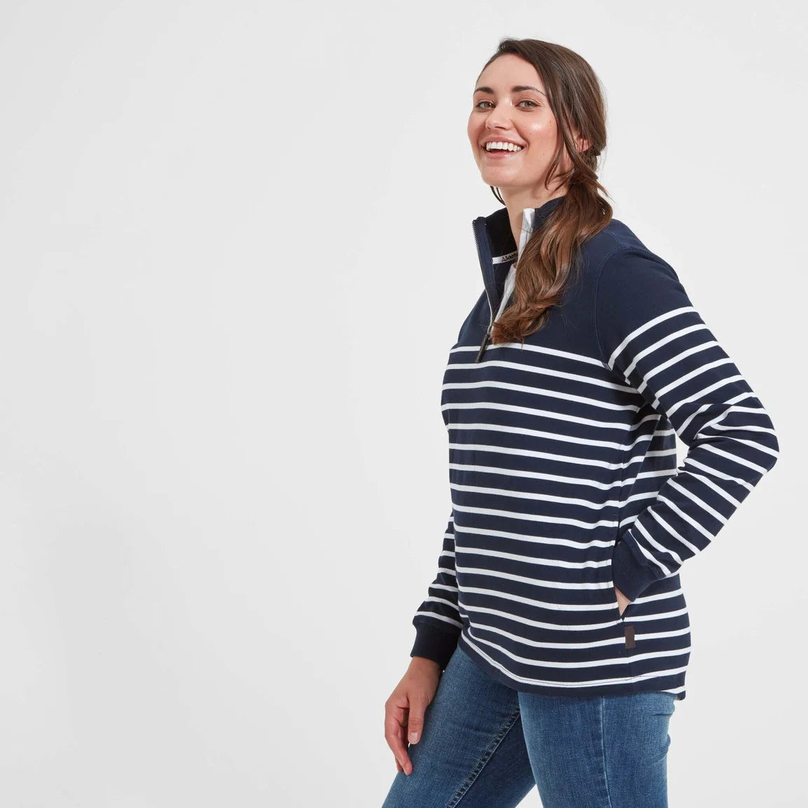 Schoffel Ladies Hope Cove Sweatshirt - Navy Stripe