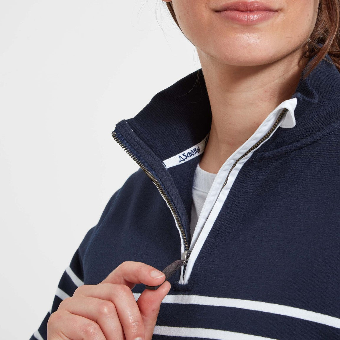 Schoffel Ladies Hope Cove Sweatshirt - Navy Stripe