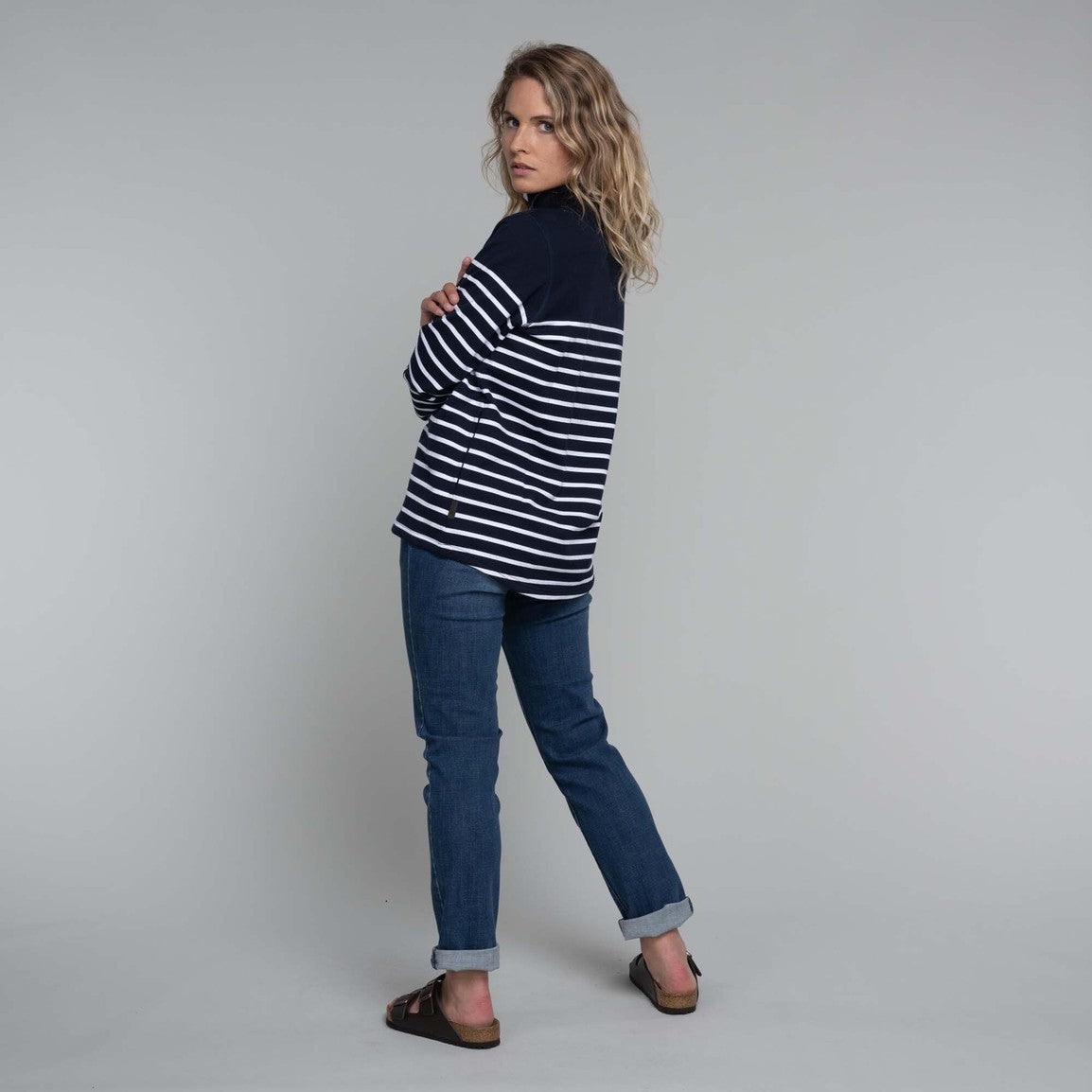 Schoffel Ladies Hope Cove Sweatshirt - Navy Stripe