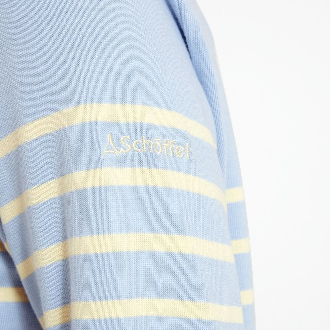 Schoffel Ladies Beauport Top - Pale Blue/Lemon Stripe