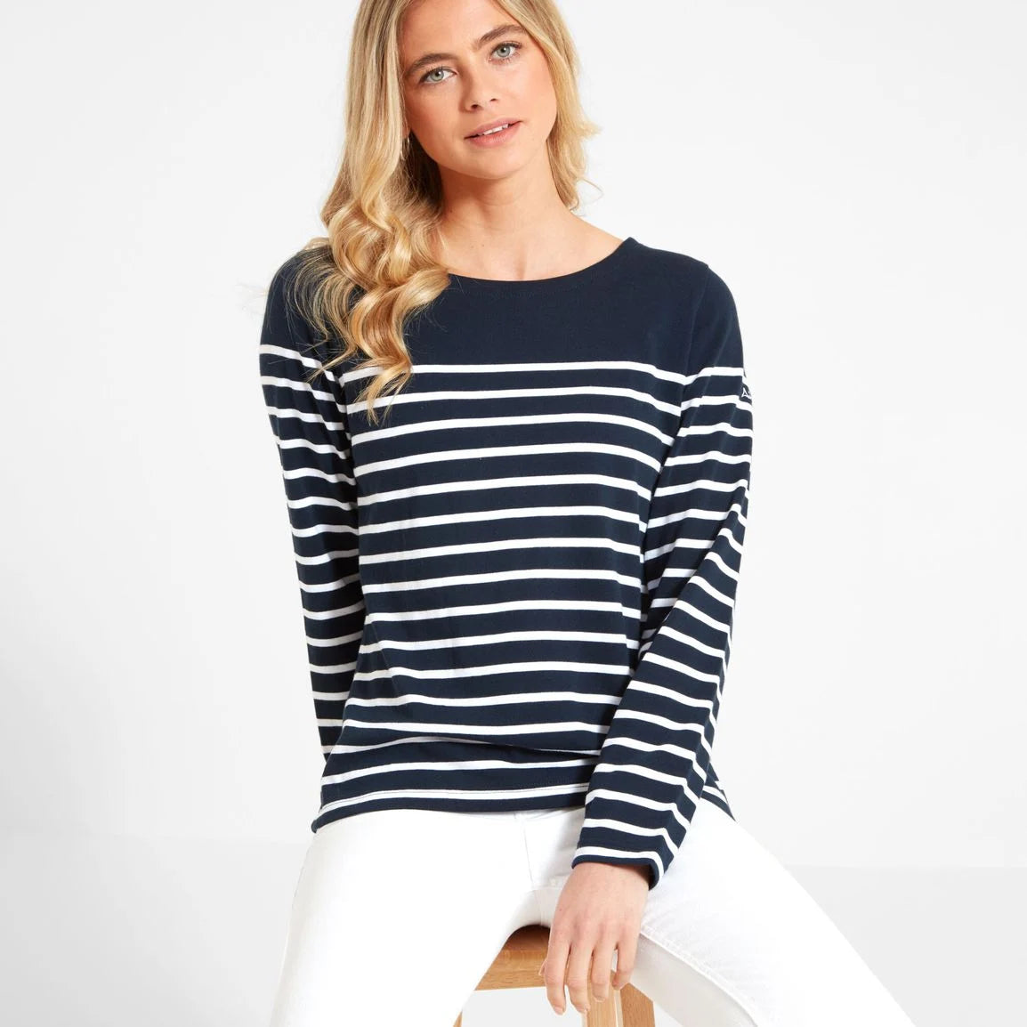 Schoffel Ladies Beauport Top - Navy Stripe