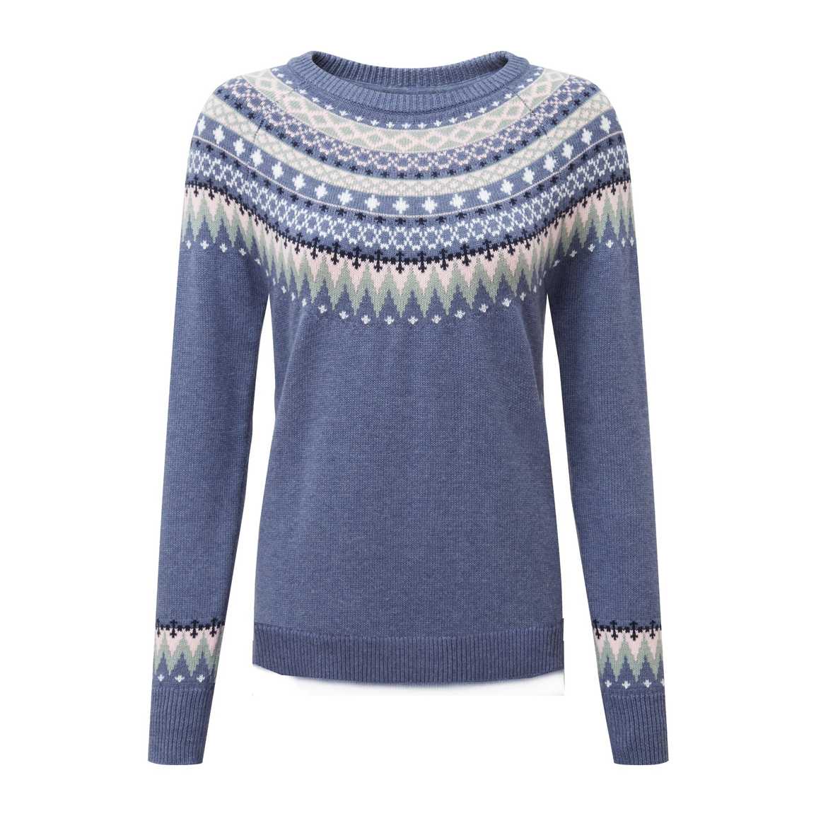 Schoffel Shetland Fairisle Jumper - Blue Fairsle