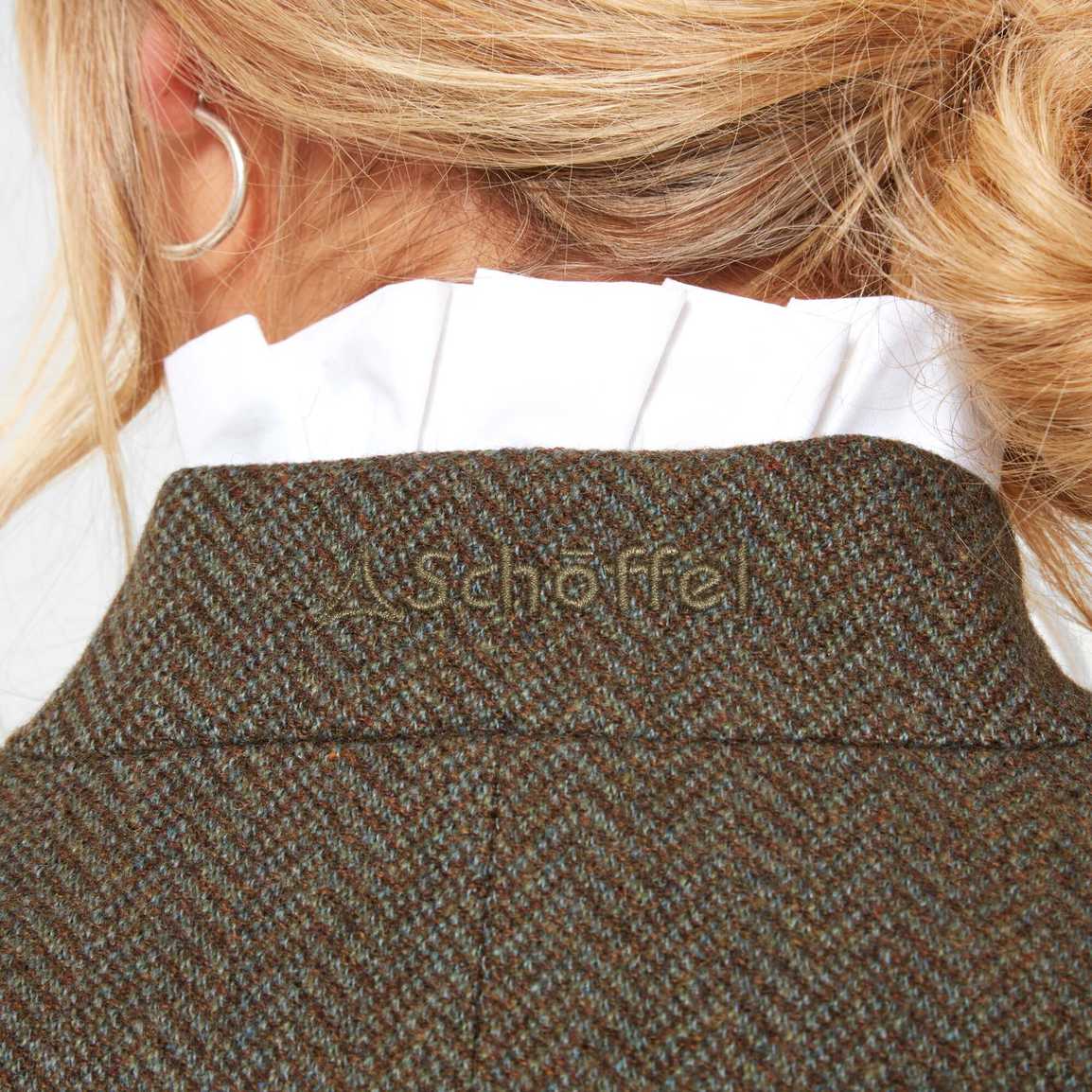 Schoffel Portree Tweed Jacket - Loden Green Herringbone Wide Tweed