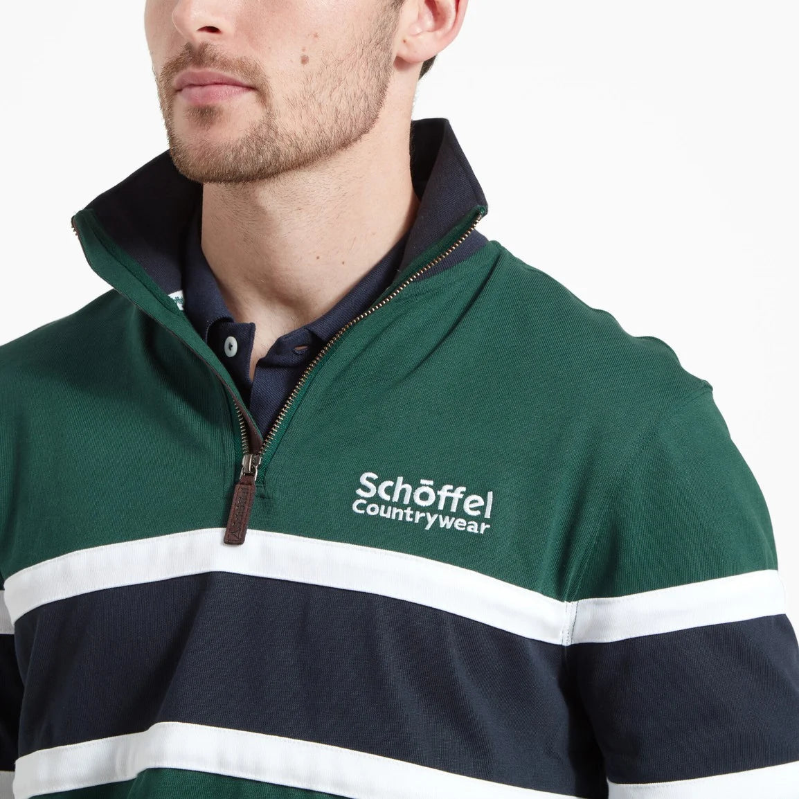 Schoffel Unisex Exmouth Heritage 1/4 Zip - Pine Green