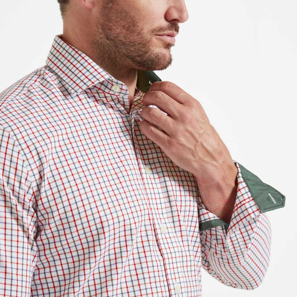 Schoffel Milton Tailored Shirt - Chilli/Loden Check