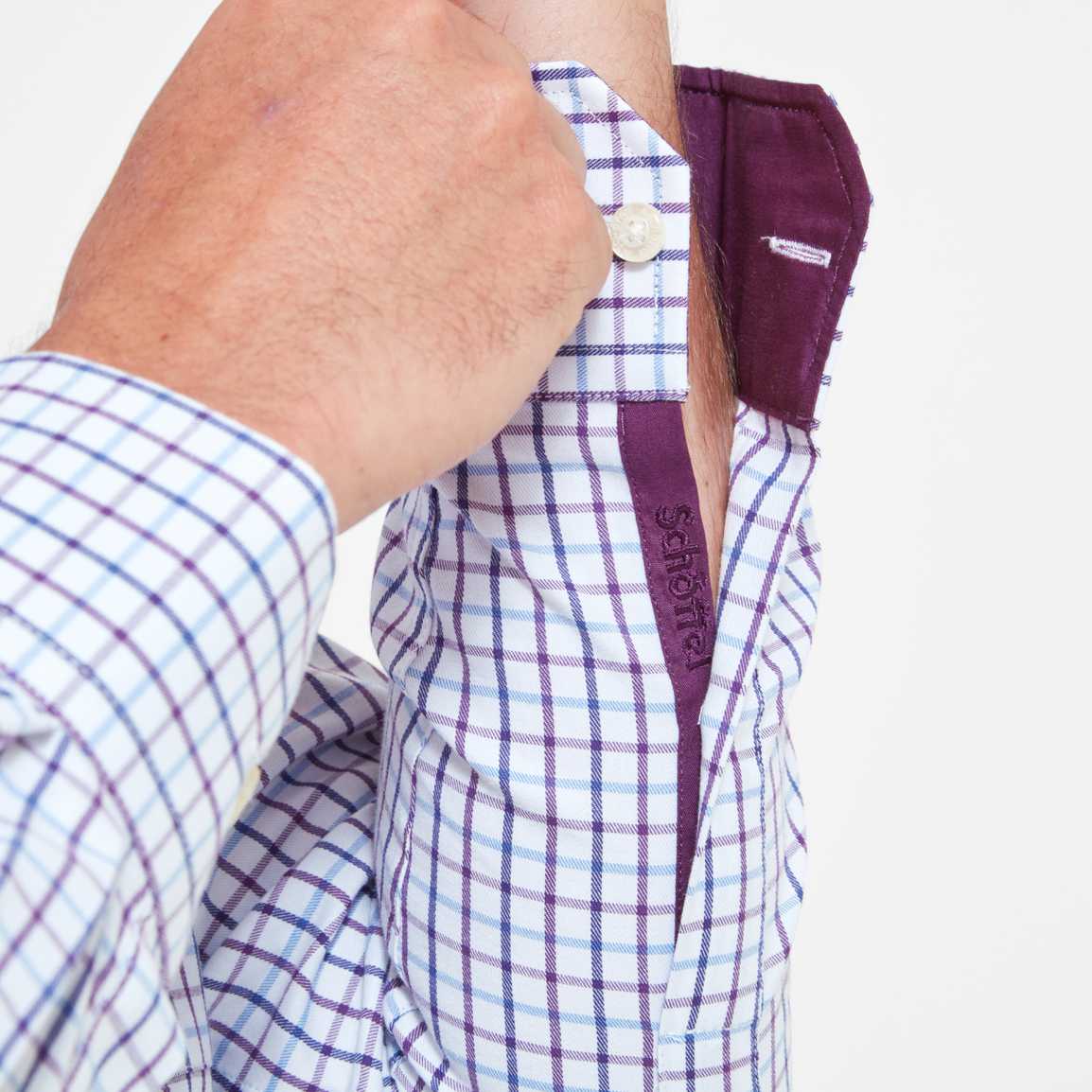 Schoffel Milton Tailored Shirt - Purple Check
