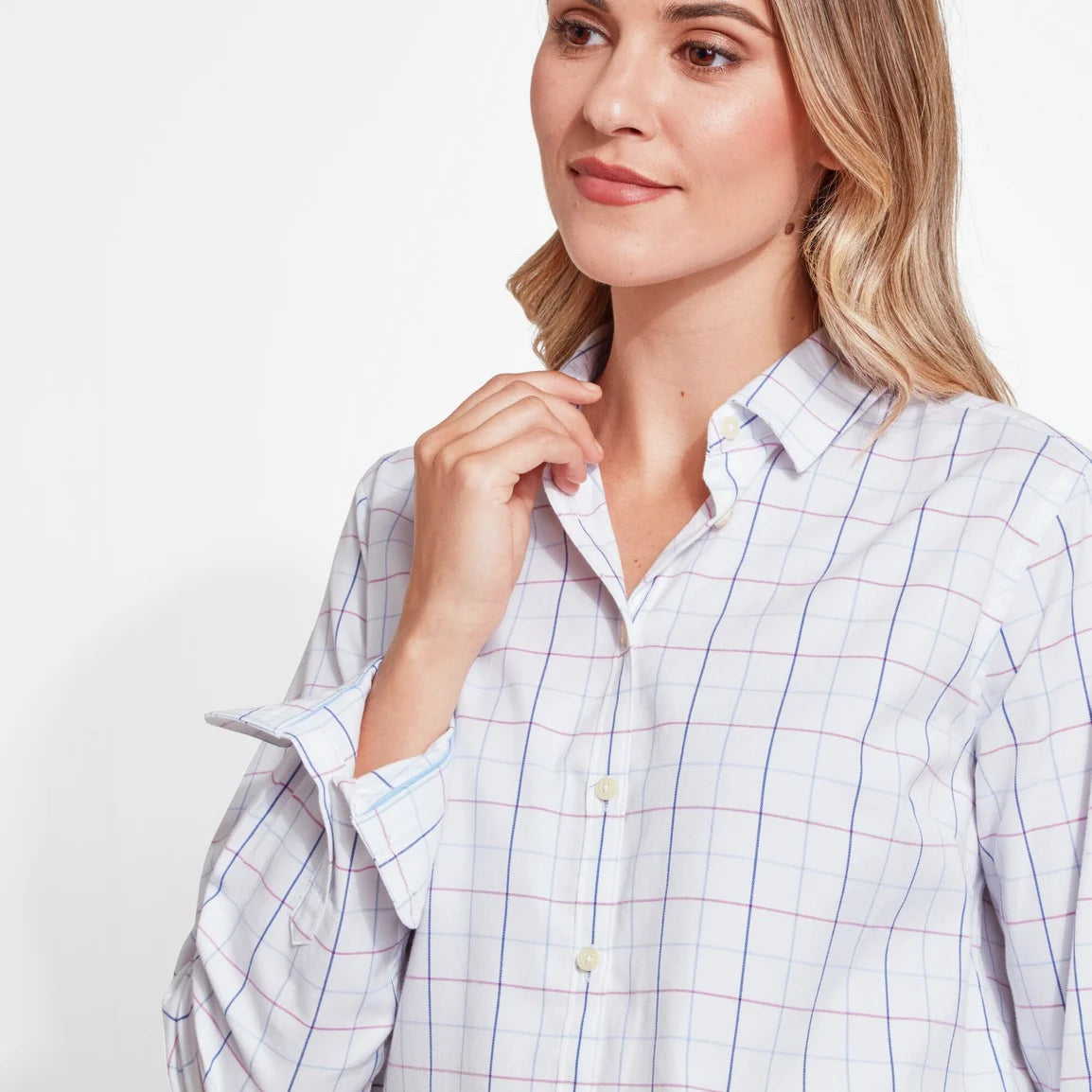 Schoffel Ladies Blakeney Shirt - Blue/Pink Check