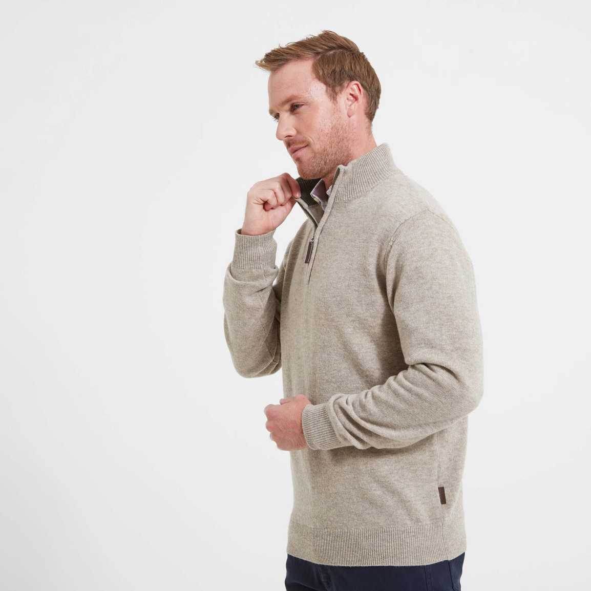 Schoffel Lambswool 1/4 Zip - Oat