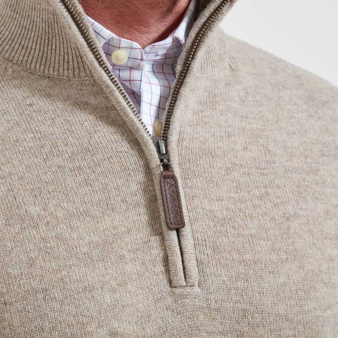 Schoffel Lambswool 1/4 Zip - Oat