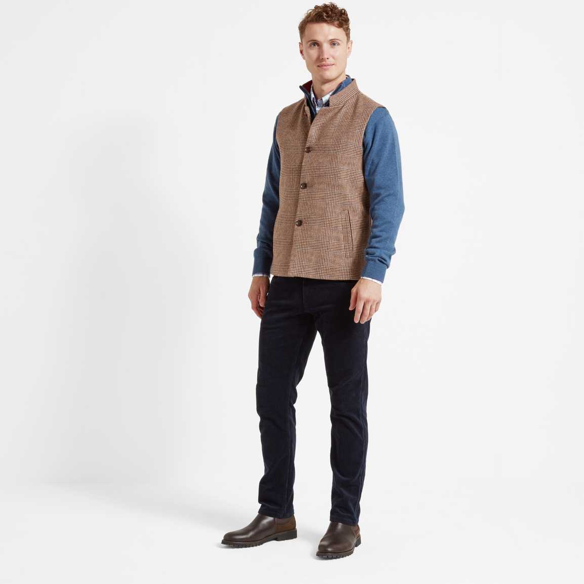 Schoffel Berwick Nehru Tweed Waistcoat - Hawick Tweed