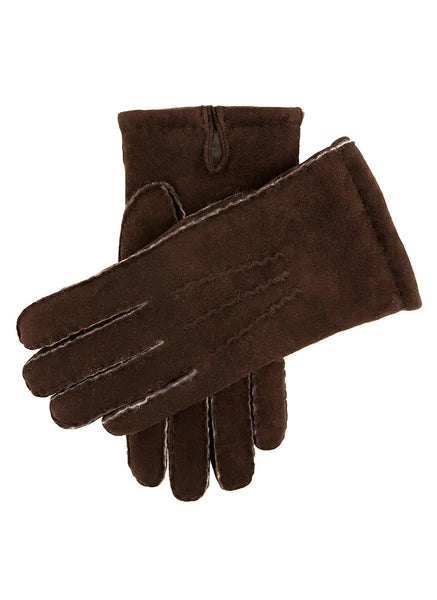 Dents Men's Handsewn Three-Point Lambskin Gloves - Mahogany