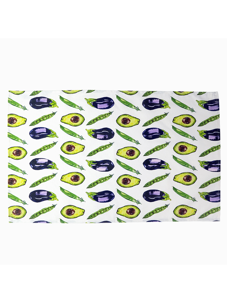 Alice Straker Aubergine, Pea & Avocado Tea Towel