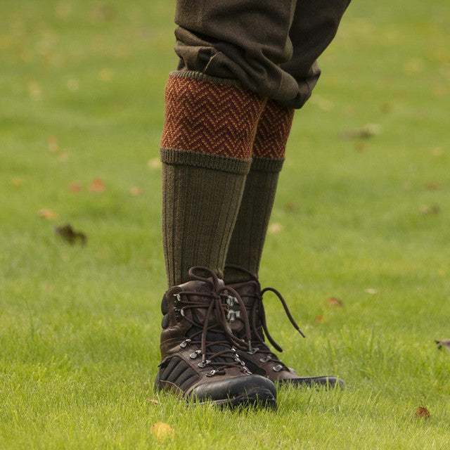 House of Cheviot Herringbone Socks - Bracken