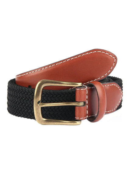 Dents Stretch Elastic Webbing Belt - Black