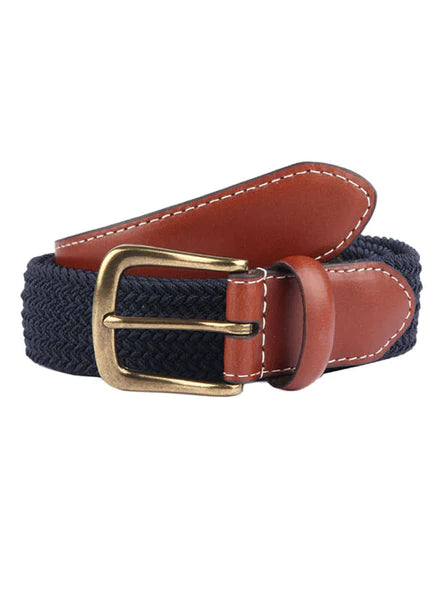 Dents Stretch Elastic Webbing Belt - Navy