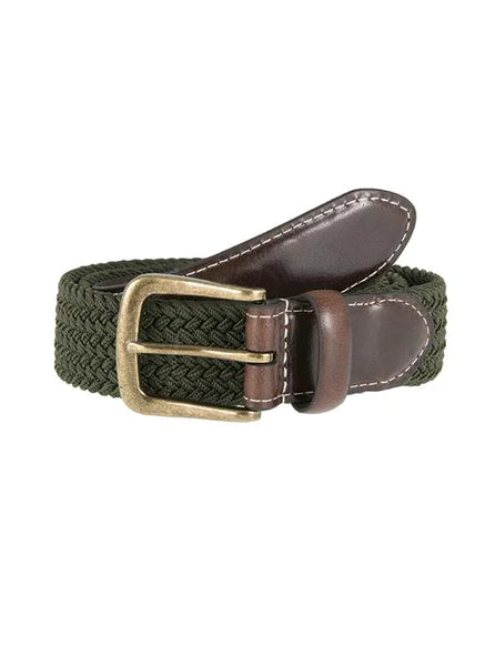 Dents Stretch Elastic Webbing Belt - Olive