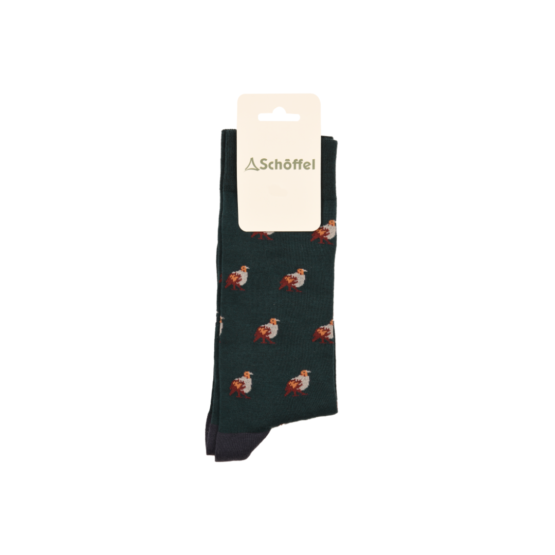 Schoffel Mens Single Cotton Sock - Dark Teal Partridge