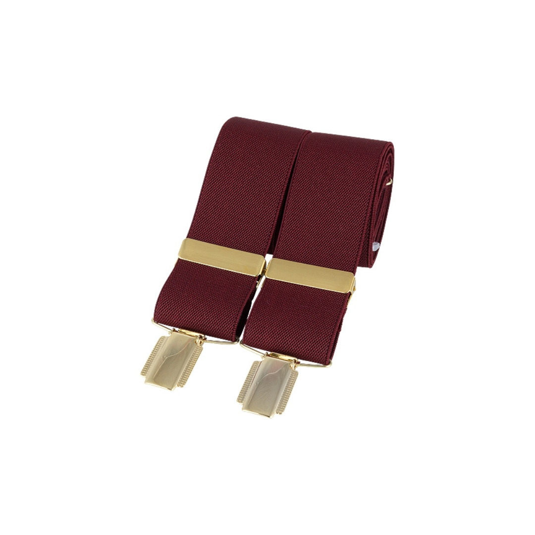 David Aster Burgundy Plain Braces