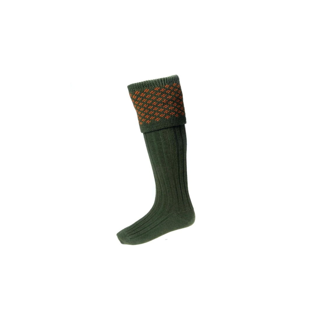 House of Cheviot Boughton Sock - Spruce/Ochre