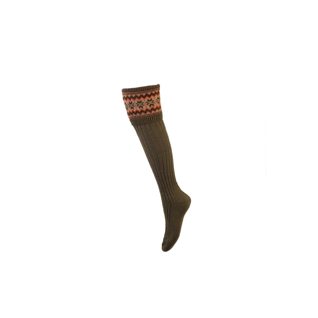 House of Cheviot Lady Fairisle Sock - Olive