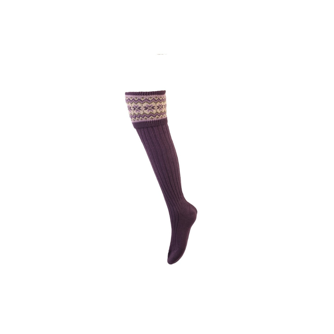 House of Cheviot Lady Fairisle Sock - Thistle