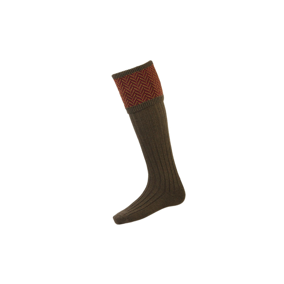 House of Cheviot Herringbone Socks - Bracken