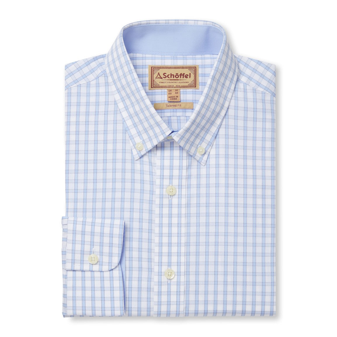 Schoffel Mens Harlyn Tailored Shirt - Blue Check