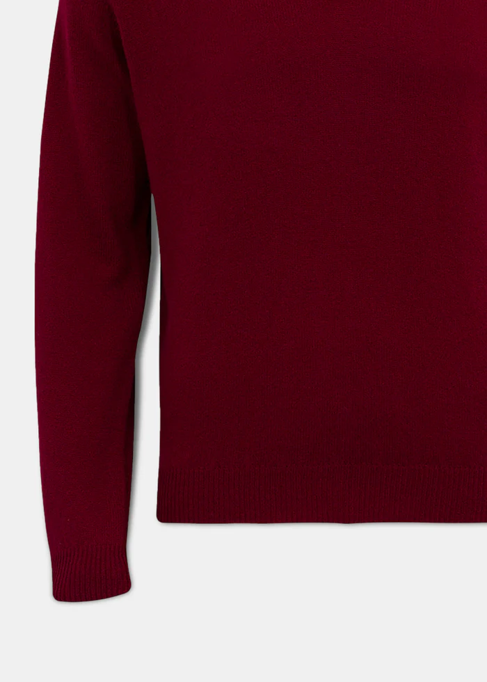Alan Paine Mens Streetly V Neck Jumper in Bordeaux - Classic Fit