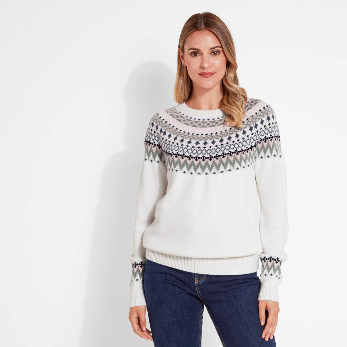 Schoffel Shetland Fairisle Jumper - Blush/Arctic