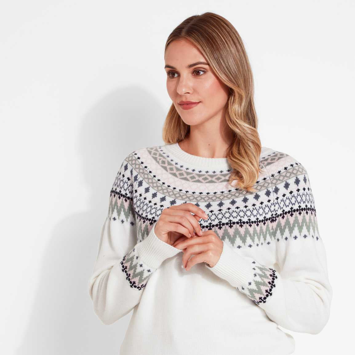 Schoffel Shetland Fairisle Jumper - Blush/Arctic