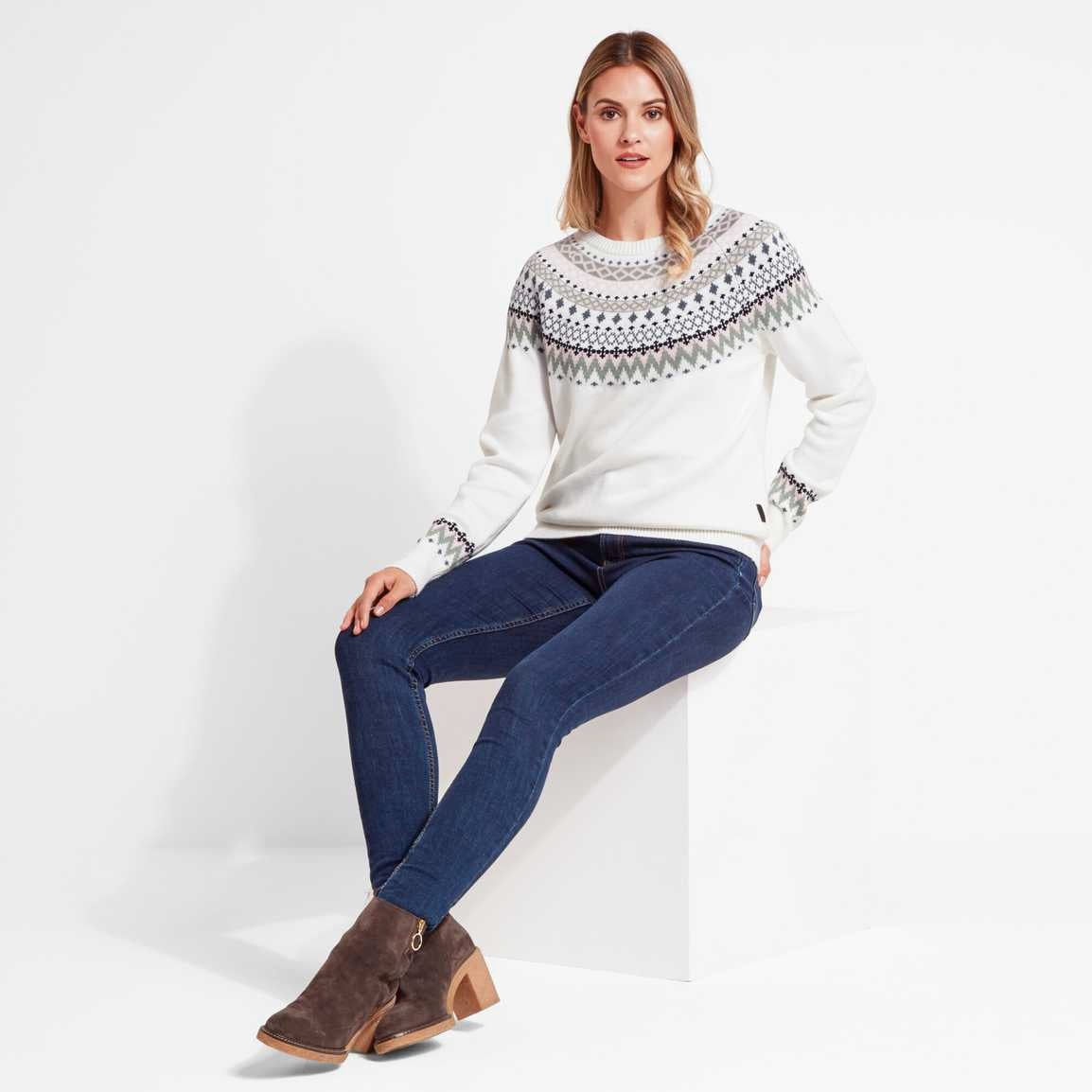 Schoffel Shetland Fairisle Jumper - Blush/Arctic