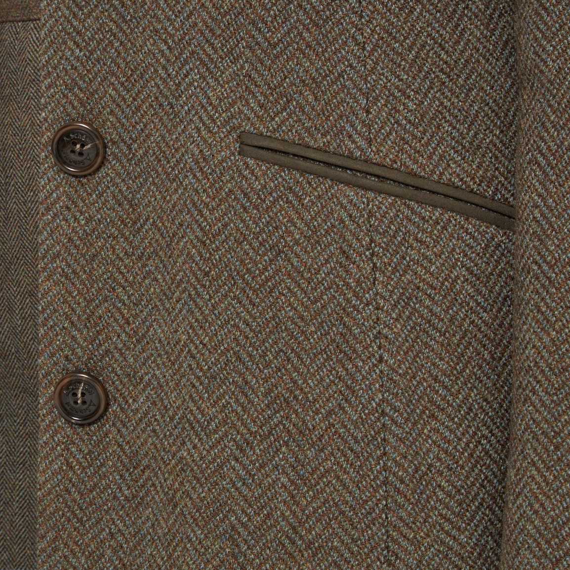 Schoffel Portree Tweed Jacket - Loden Green Herringbone Wide Tweed