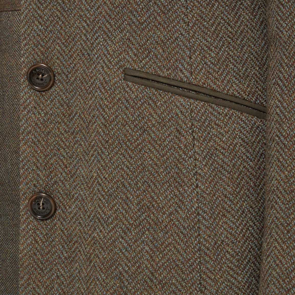 Schoffel Portree Tweed Jacket - Loden Green Herringbone Wide Tweed