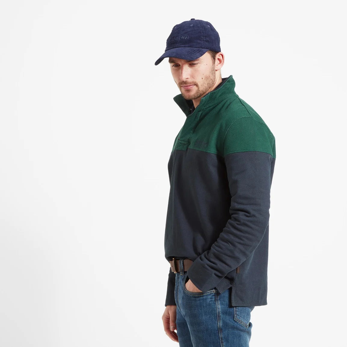 Unisex Helford Heritage Sweatshirt - Navy/Pine Green