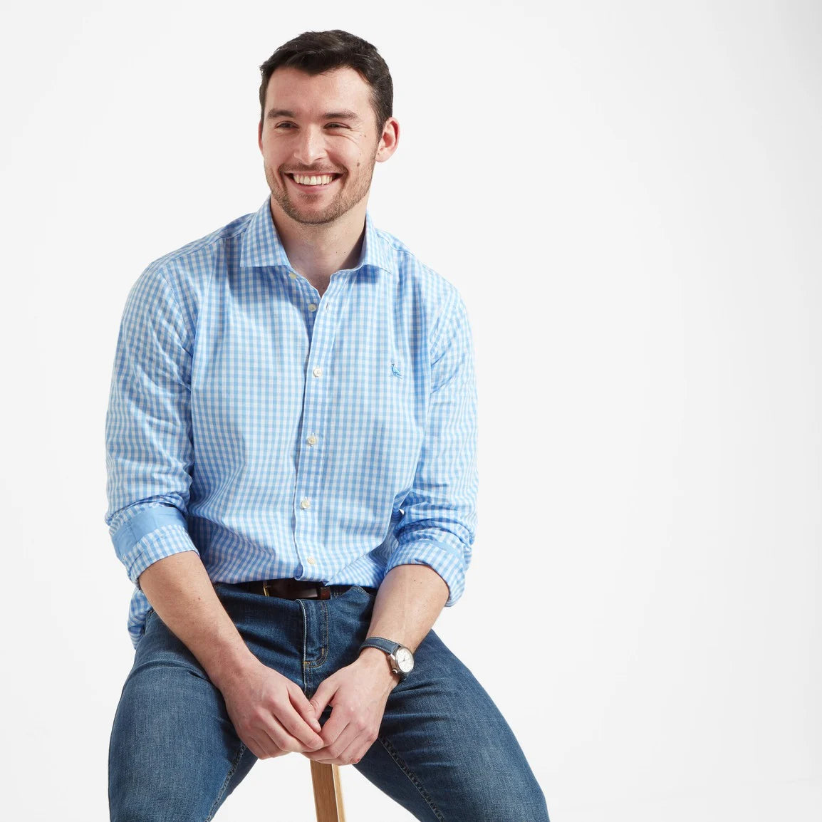Schoffel Mens Thorpeness Tailored Shirt - Blue Check