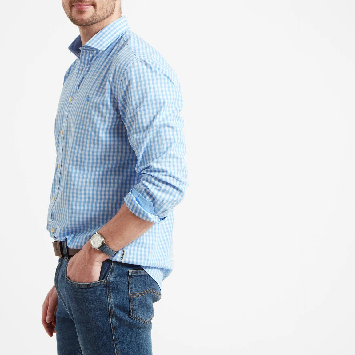 Schoffel Mens Thorpeness Tailored Shirt - Blue Check