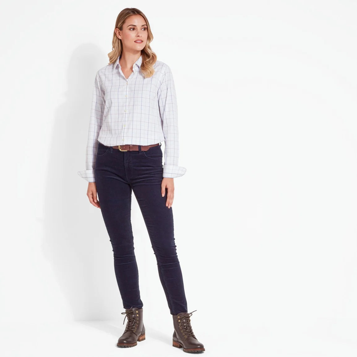Schoffel Ladies Blakeney Shirt - Blue/Pink Check