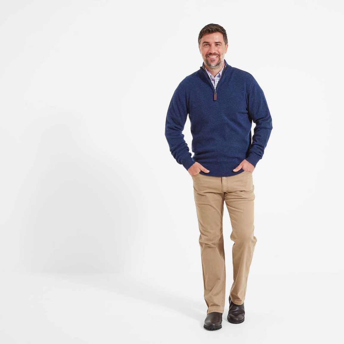 Schoffel Lambswool 1/4 Zip - Indigo