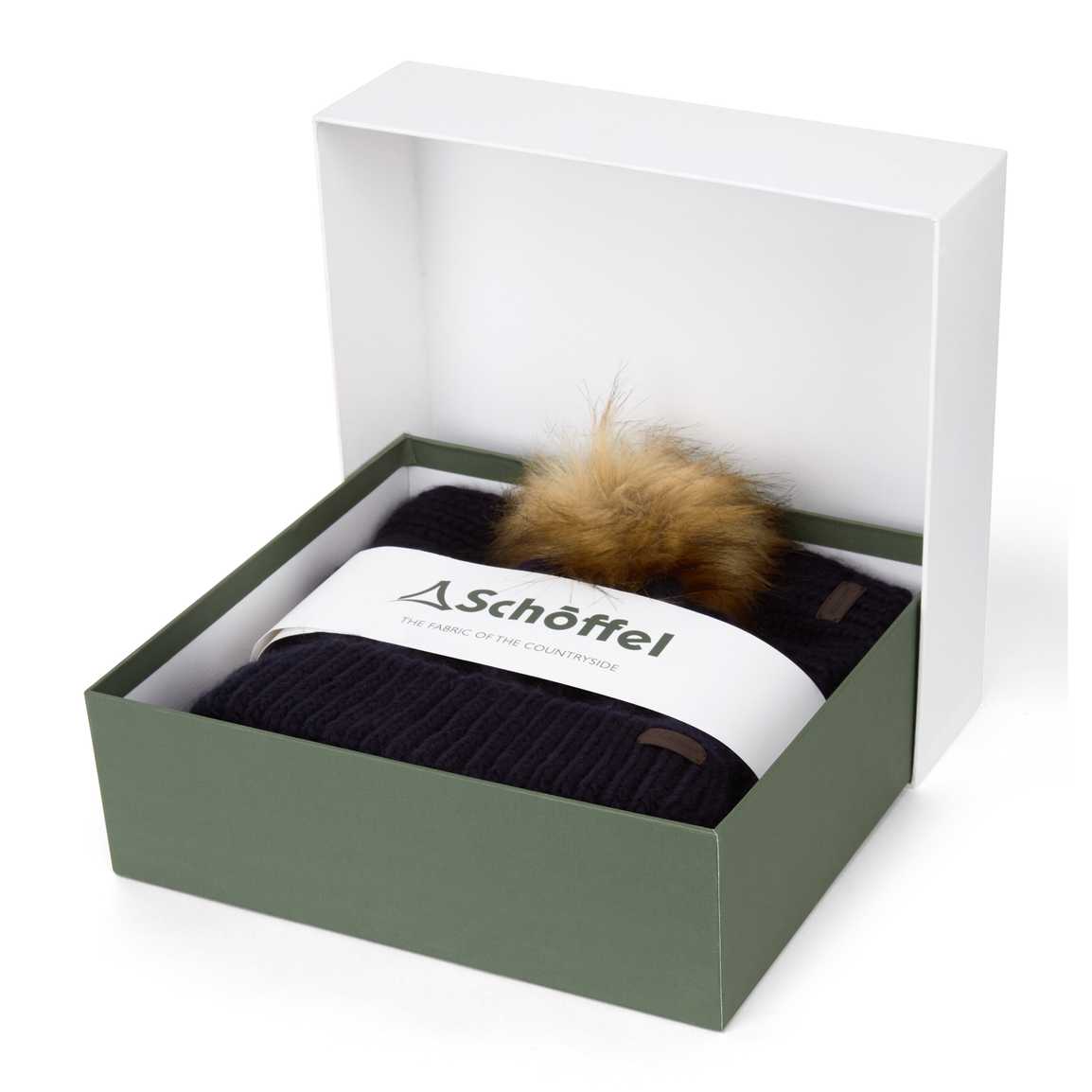 Schoffel Womens Bakewell Hat & Scarf Set Boxed - Navy