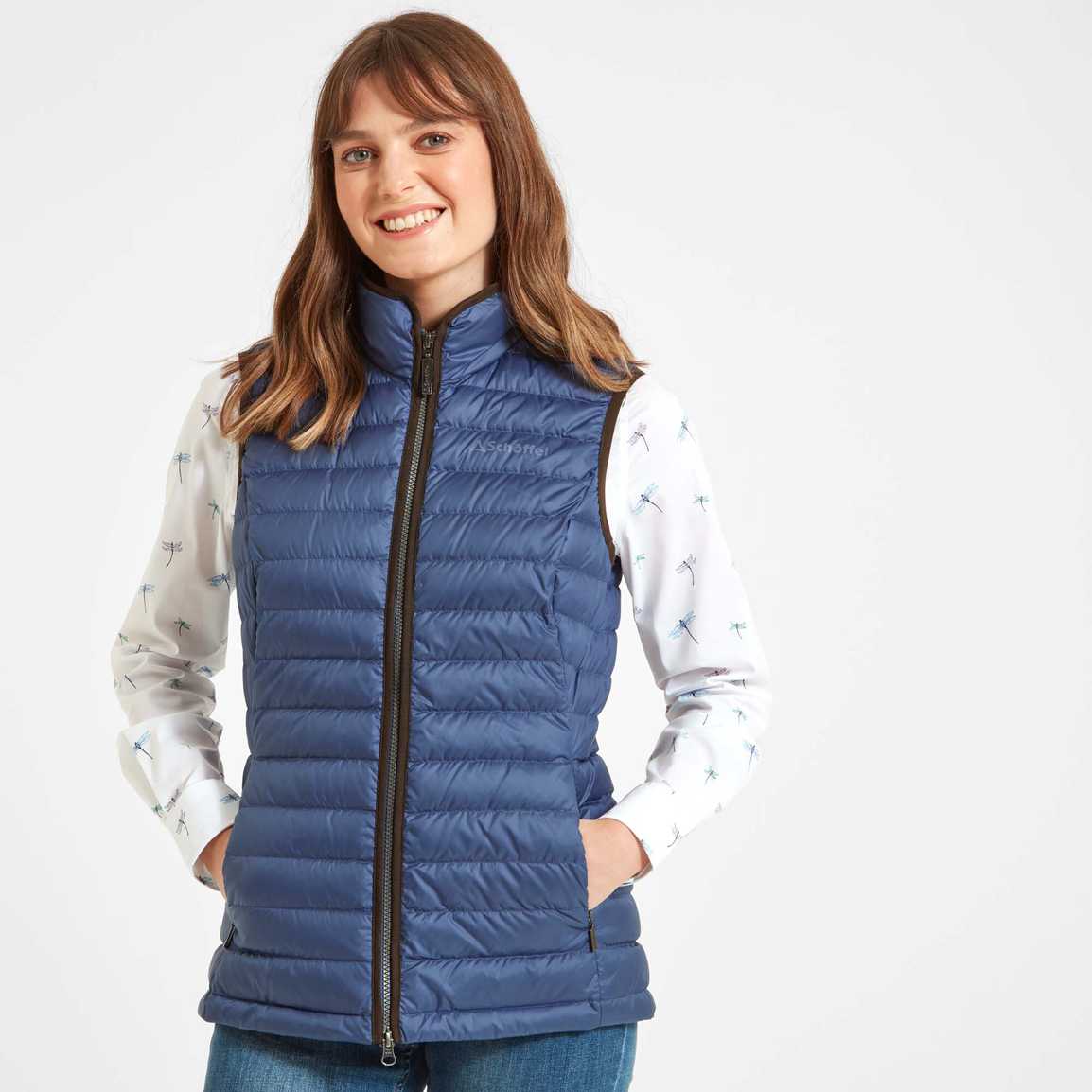Schoffel Ladies Launde Down Gilet - Stone Blue