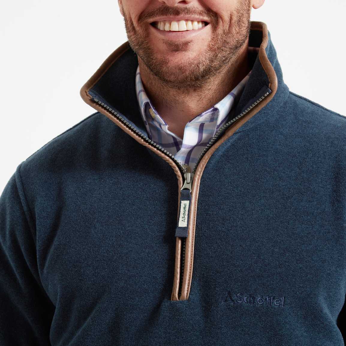 Schoffel Mens Berkeley 1/4 Zip Fleece - Petrol Blue