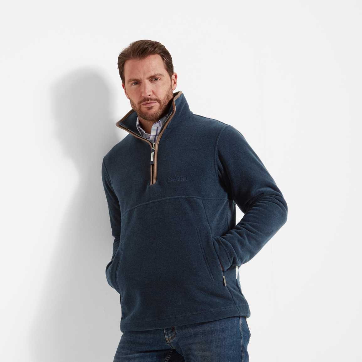 Schoffel Mens Berkeley 1/4 Zip Fleece - Petrol Blue