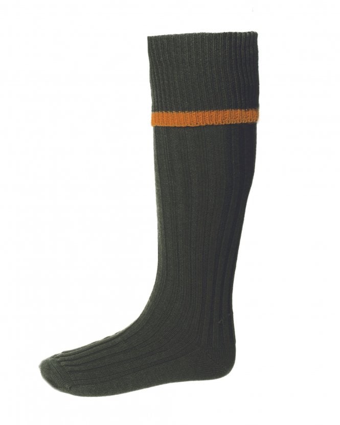 House Of Cheviot Socks - Estate Spruce/Ochre