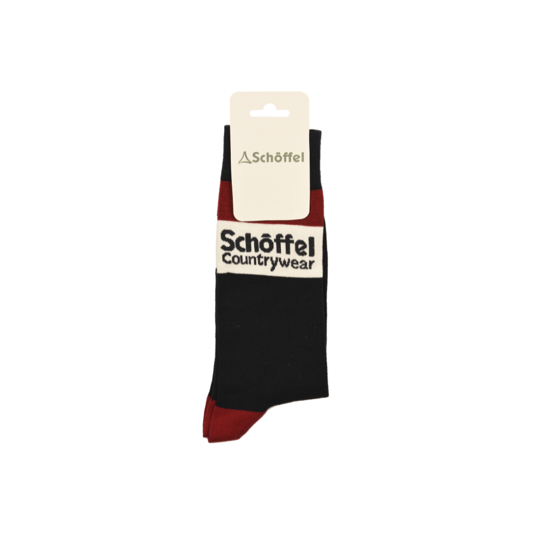 Schoffel Mens Single Cotton Sock - Bordeaux Heritage