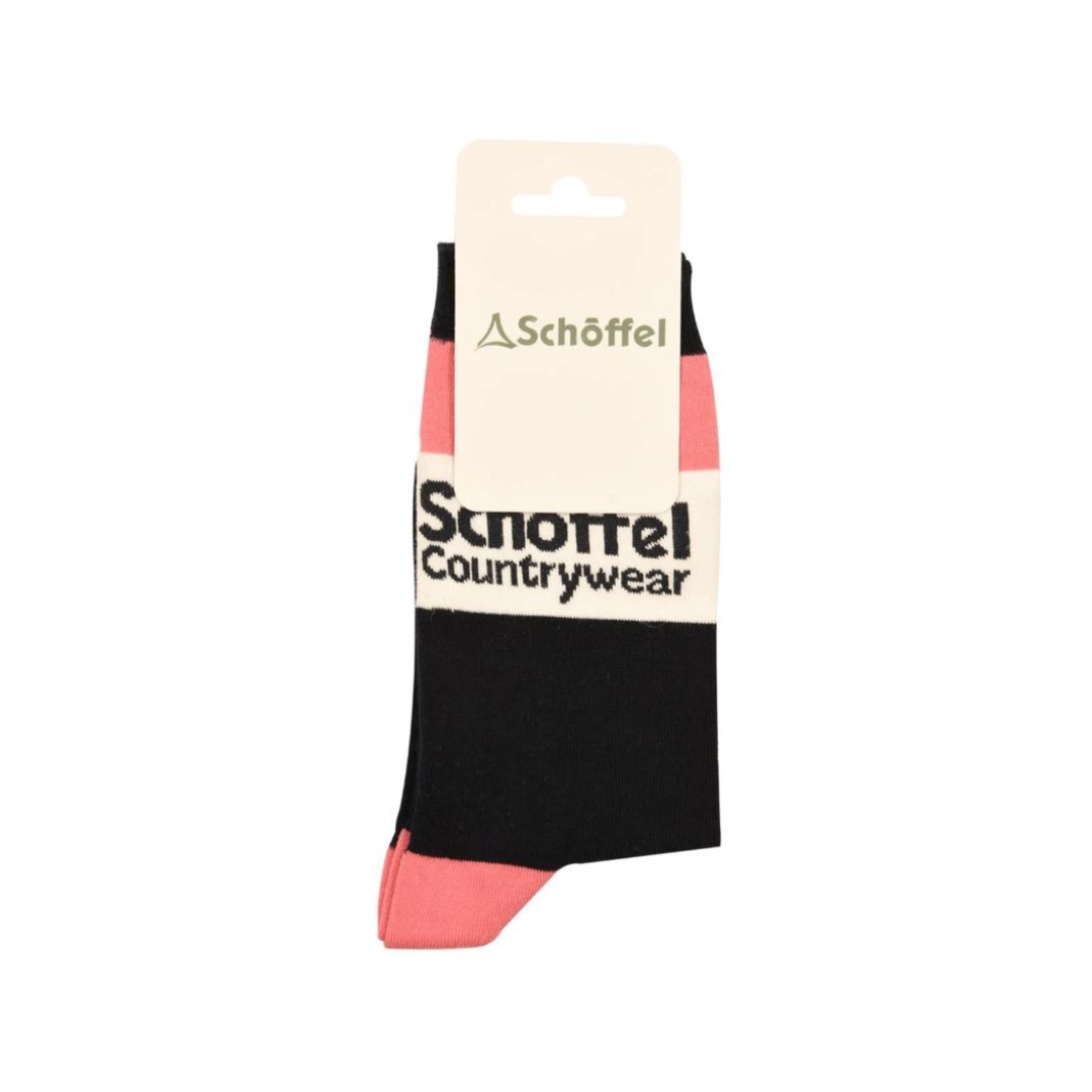 Schoffel Ladies Single Cotton Sock - Pink Heritage