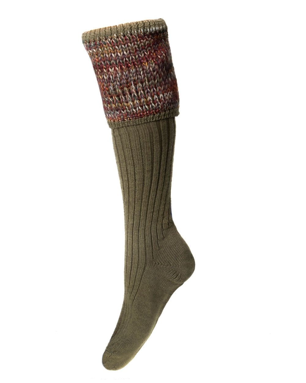 House Of Cheviot Socks - Lady Katrine Dark Olive