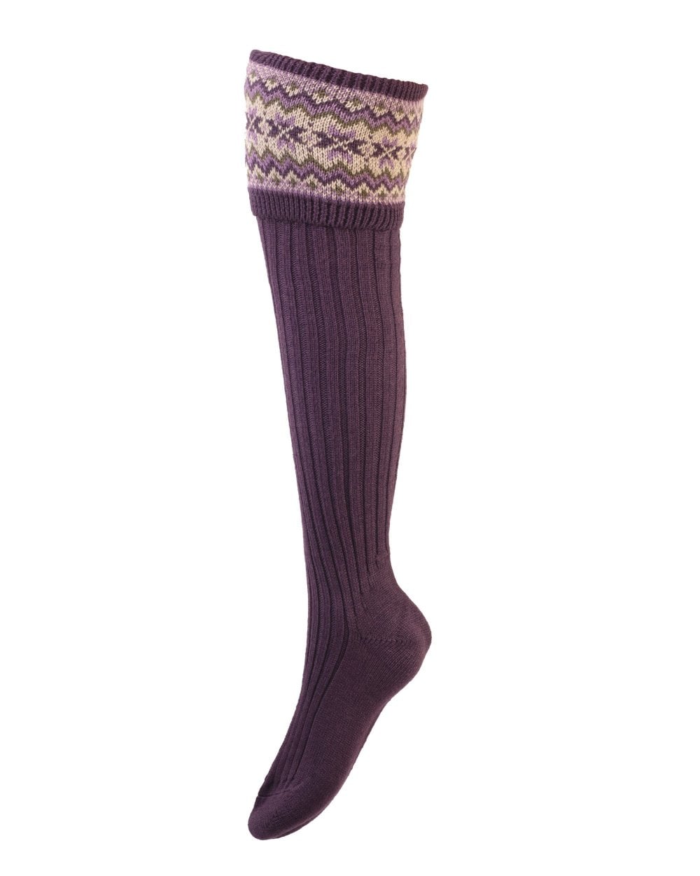 House Of Cheviot Socks - Lady Fairisle Thistle