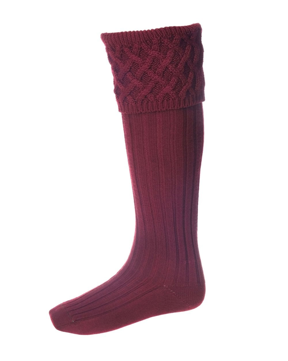 House Of Cheviot Socks - Rannoch Burgundy