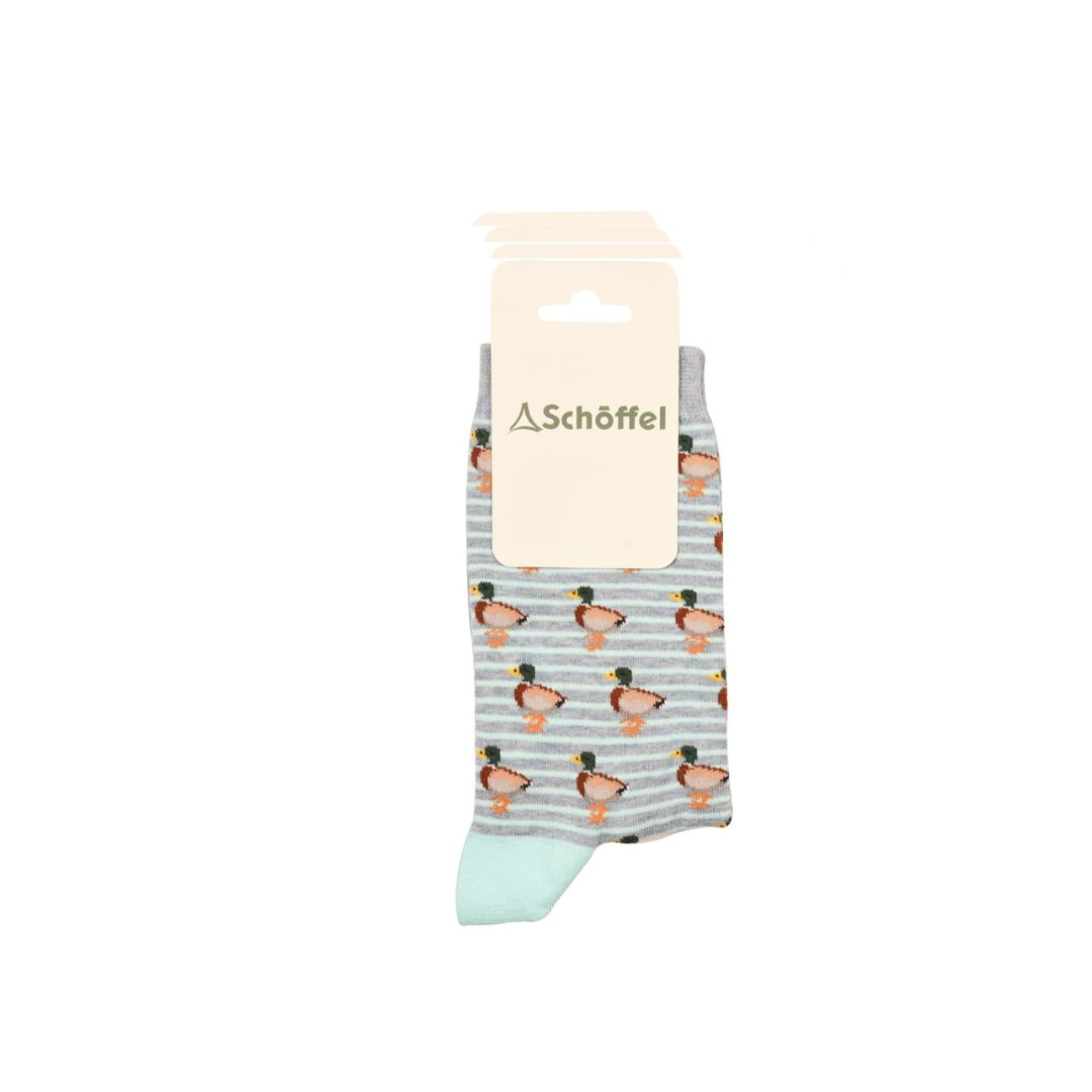 Schoffel Ladies Single Cotton Sock - Mint Duck
