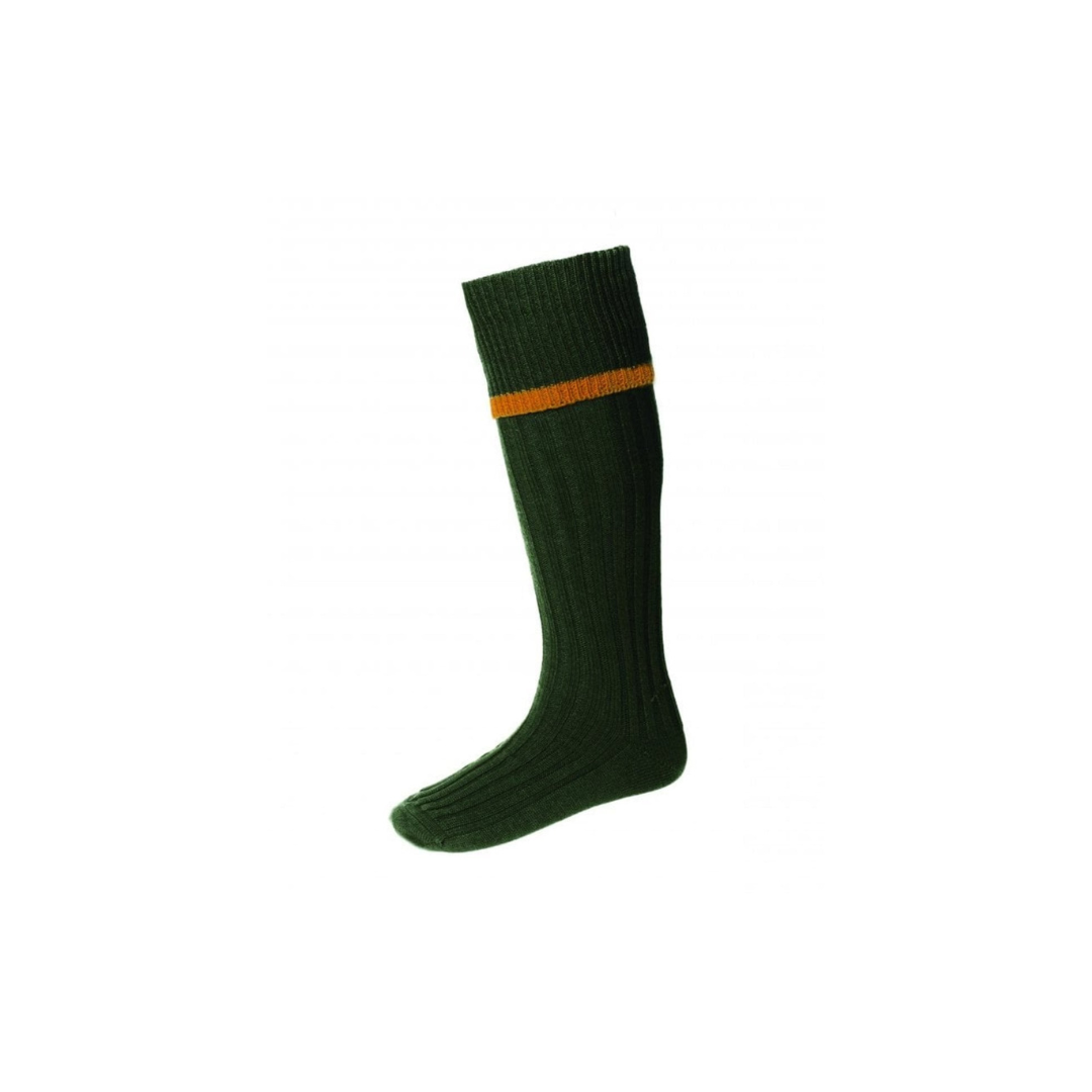 House of Cheviot Estate Field Sock - Spruce/Orchre